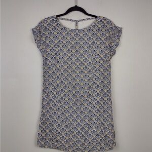 Roxy Blue and Cream Patterned Mini Dress